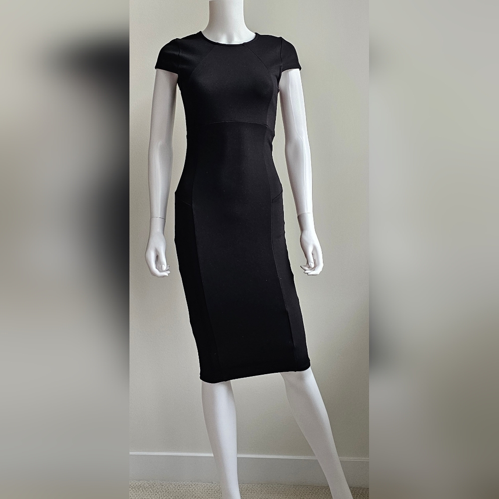 Felicity & Coco LBD BodyCon, knee length, full Zip, cap sleeve